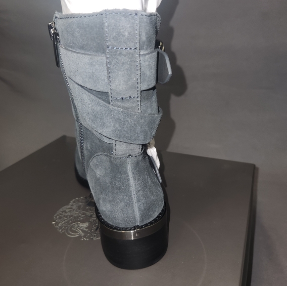 Vince Camuto Motorcycle Mid-Calf Gray Sueded Boot sz 7 - Picture 2 of 8